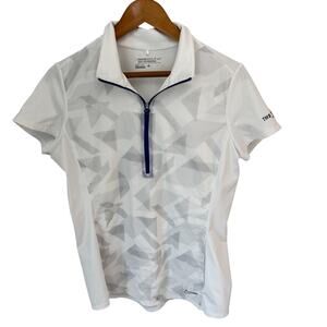 NIKE Top Womens L White  Golf Tour Performance Dri-Fit Golf TPC The Players